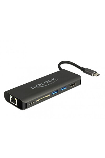 DELOCK Stație de andocare USB 3.1-C la HDMI 4K 30 Hz, LAN Gigabit și PD (Powe...