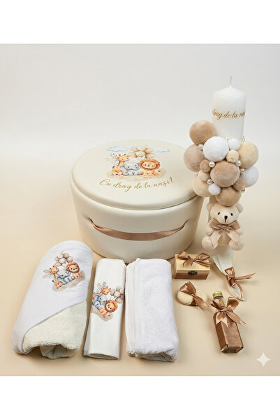 MASSIBEBE Πλήρες Κιτ Βάπτισης, Κουτί, Κερί και Αξεσουάρ Αρκουδάκι