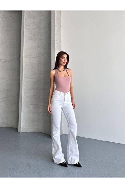 DENİKK Trend Wi̇de Leg Spanish-Waisted Lycra Stretch Fabric Denim Jean Pants