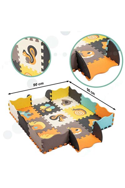 Bebeluc Αφρώδες χαλάκι παζλ για παιδιά, 25 τεμάχια, με πολύχρωμα ζωάκια, 114 ...