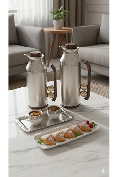 Generic طقم ترامس شاي وقهوة للضيافة الراقية 1 لتر/750 مل