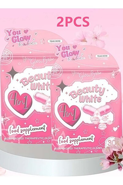 You Glow babe مكمل غذائي بيوتي وايت 4 في 1 - عبوة من قطعتين (60 كبسولة إجمالا...