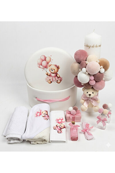 MASSIBEBE Πλήρες Κιτ Βάπτισης, Κουτί, Κερί και Αξεσουάρ Αρκουδάκι