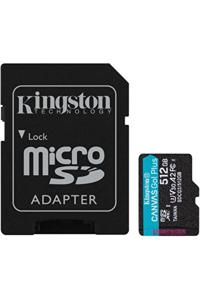 Kingston Card microSDXC 512GB Canvas Go Plus 170R A2 U3 V30 + ADP