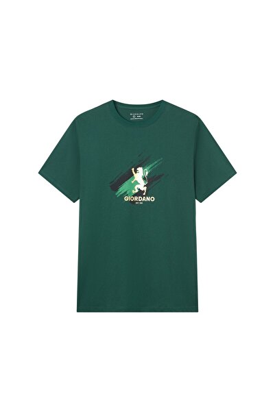 Giordano Men's Slim Fit Lion Graphic Tee