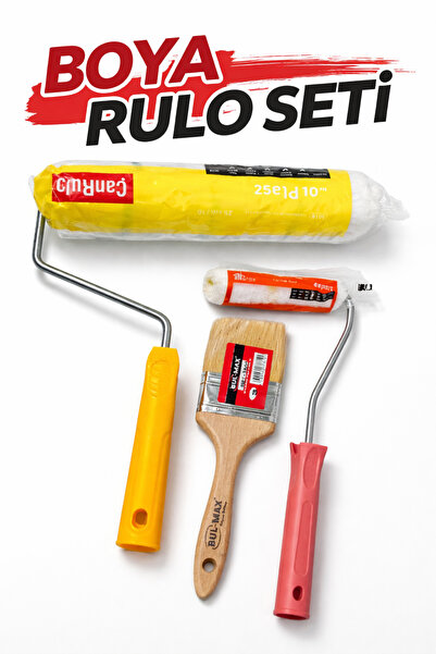 Kaya Yapı Nalbur 3 lü boya seti Duvar rulo 25cm + 10 cm rulo + Kestirme fırçası