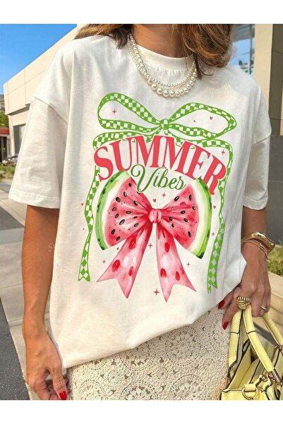 Joetsu ΚΑΛΟΚΑΙΡΙΝΟ μπλουζάκι με στάμπα - Λαιμόκοψη ποδηλάτου