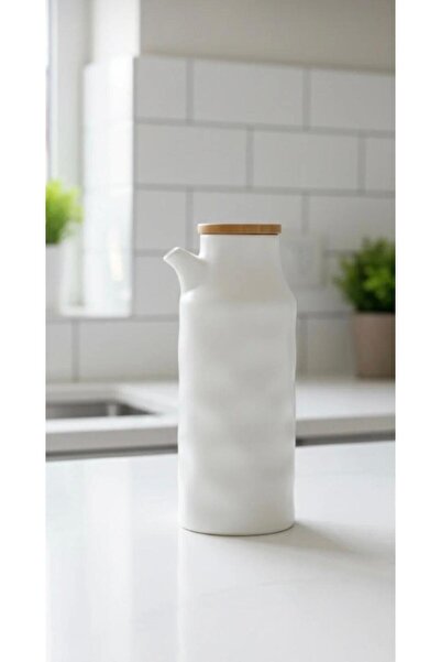 ERAY HOME “Beyaz Porselen Yağlık – Ahşap Kapaklı”