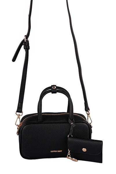 U.S. Polo Assn. Τσάντα-κουτί, μαύρη, με λογότυπο, για γυναίκες