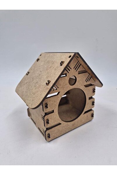Mu Art Ahşap 10 Adet Ahşap Kuş Yuvası Evi Boyanabilir (Etkkinlik İçin) 12 Cm ...