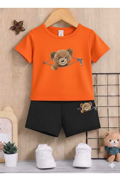 Nice Clothes Summer Children's T-Shirt Shorts Unisex (Bear Print)