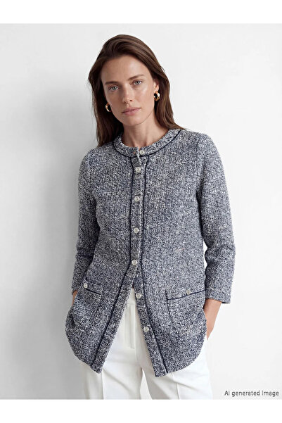 LC Waikiki Lcw Grace Navy Blue Crew Neck Women's Cardigan