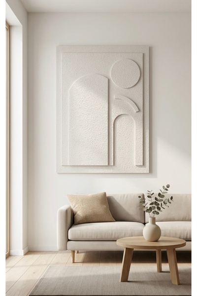 Lotus Home&More El Yapımı-3 Boyutlu-Dokulu-Alçı Tablo-Modern Duvar Dekoru