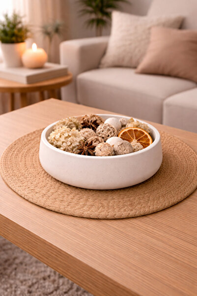 LuceStudio Doğal Dekoratif Kase Masa Aksesuarı ( 17 cm)