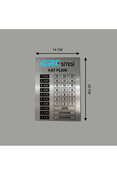 Elevator Floor Plan Aluminum Back Adhesive 14x20 cm