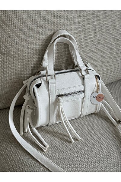 BAGLOVİS Lace Detailed Zippered Cylinder Women's Hand and Shoulder Bag En22 S...