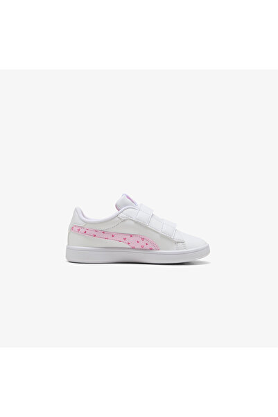 Puma Smash 3.0 Hearty V Çocuk Beyaz Spor Ayakkabı