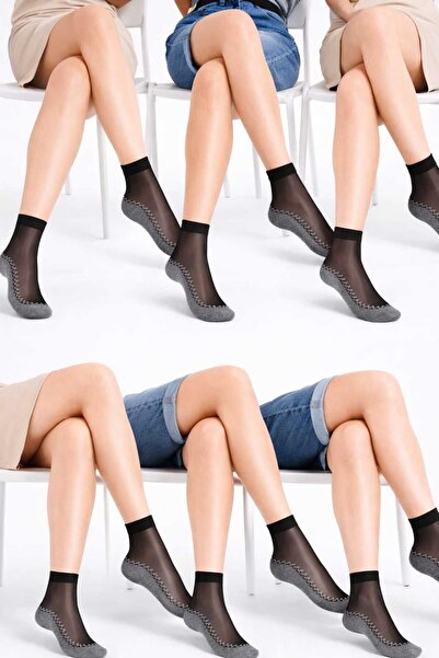 VitaMood Yaşam Women's Black Color Tulle Socks 5 Pairs