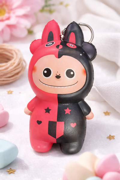 Srctech Labubu Squishy Soft Light-Up Keychain - 10 cm