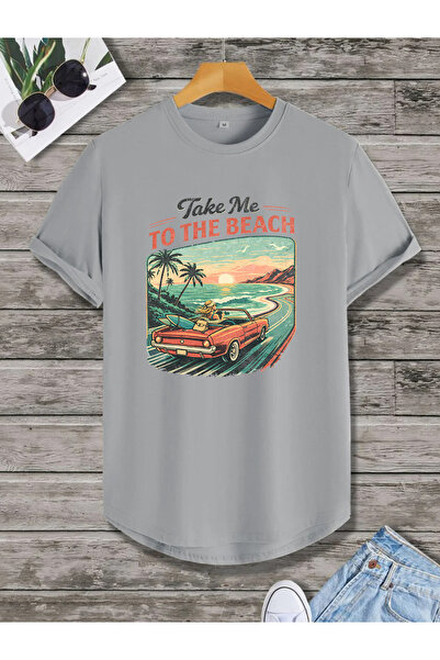 SUNFREE Retro Printed Oval Skirt Cotton Summer Short Sleeve Regular Unisex Ts...