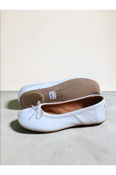 Ega ayakkabı Women's Genuine Leather Flip-Flops Ballet Flats