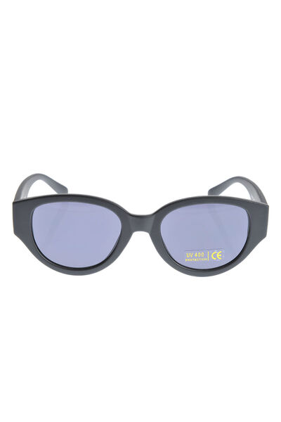 Meli Melo Paris Ochelari de soare cu rama ovala neagra mata si lentile bleu U...