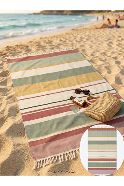 Truva Home 100% Cotton Beach Towel - 100x185 cm, Ultra Absorbent and Soft Tex...