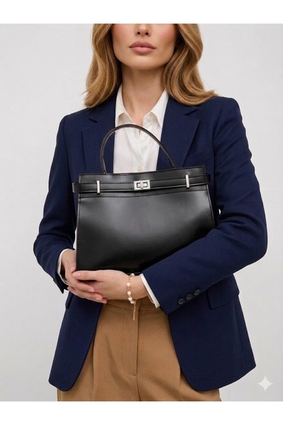 ZÇBUTİK Anka Luxury Look Women's Faux Leather Handbag with Buckle Detail Shou...