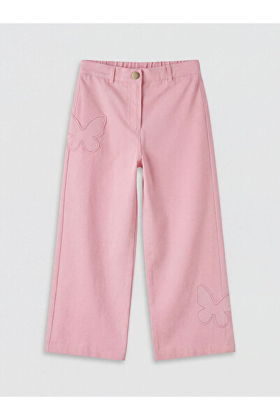 LC Waikiki Özmarka New Season Elastic Waist Embroidered Girls' Trousers