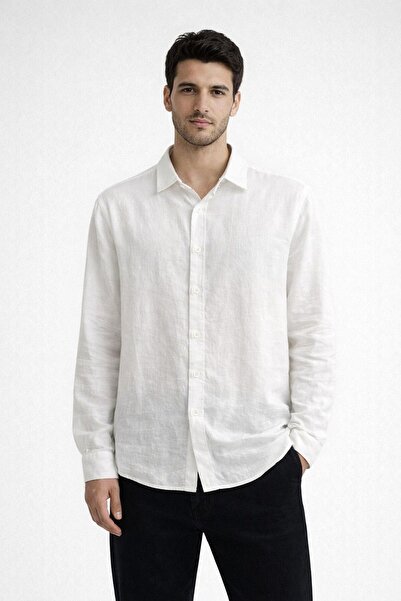 CLASSİCS MEN Ανδρικό βαμβακερό κανονικό φαρδύ μακρυμάνικο πουκάμισο Huffa 7586