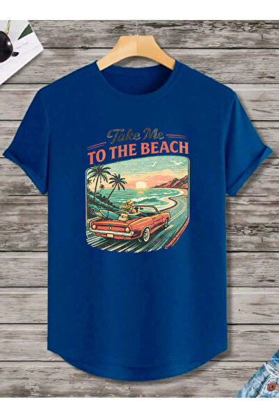 SUNFREE Retro Printed Oval Skirt Cotton Summer Short Sleeve Regular Unisex Ts...