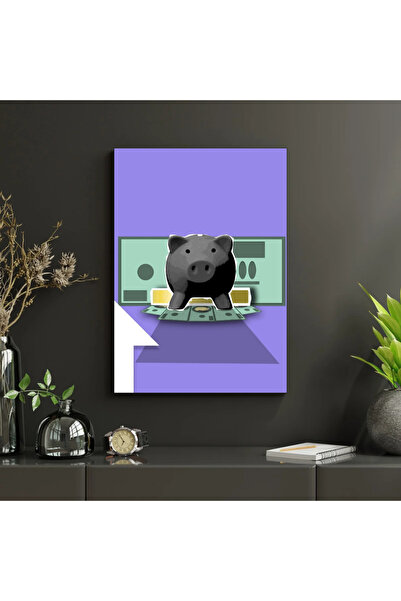 Bpestore Tablou Canvas Money Piggy Bank - Decor Modern Financiar pentru Birou...