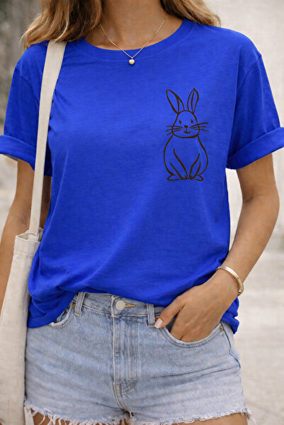 ArtYus Μπλουζάκι Unisex Oversize με στάμπα Minimal Rabbit – Βαμβακερό T-Shirt...