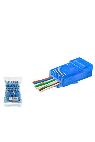 Skygo موصل Cat6 Ez Rj45 - 100 قطعة باللون الأزرق / حزمة اقتصادية ND2412
