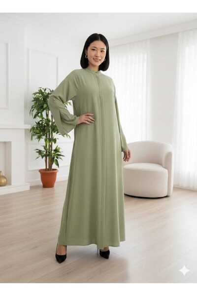 MYMİSİY Krep Special Design Hidden Buttoned Ferace Reglan Sleeves