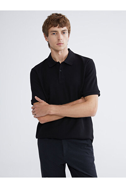 LC Waikiki Nevavm Polo Collar Men's Textured T-Shirt