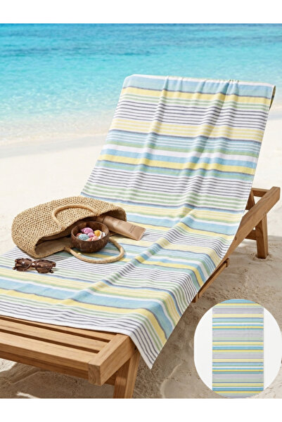 Truva Home 100% Cotton Beach Towel - 90x180 cm, Ultra Absorbent and Soft Text...