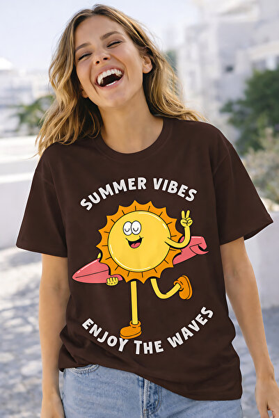 ArtYus Summer Vibes Sun-Printed Unisex Oversize T-Shirt – Βαμβακερό T-Shirt μ...