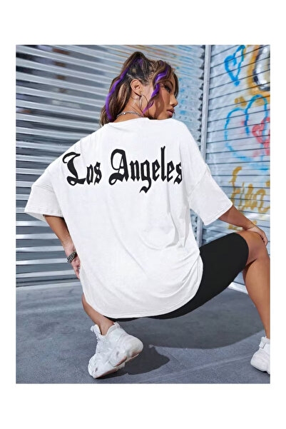 LAND MODA Unisex Women'S/Men's Colorful Custom Los Angeles Back Printed Overs...