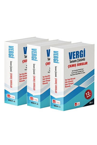 Akfon Yayınları Vergi Akademisi 2026 ocak baskı Tamamı Çözümlü Çıkmış Sorular...