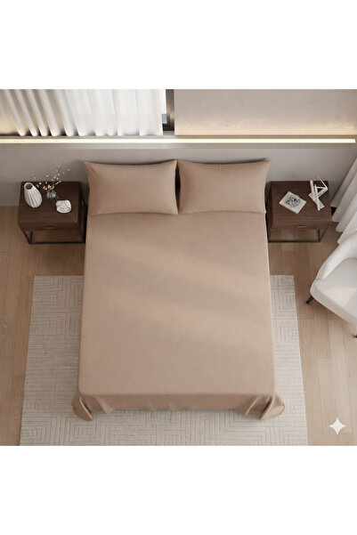 Zarif Home Σεντόνι από οργανικό βαμβάκι Akfil King Size - Καπιτσίνο - 240εκ x...