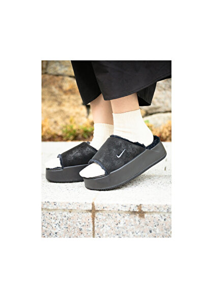 Nike Women's Calm Elevation Fur Slides (yousportswear)