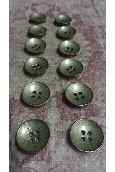 ILCARE Bronze Copper Plated Metal Button 25 Size 17 mm 12 Pieces