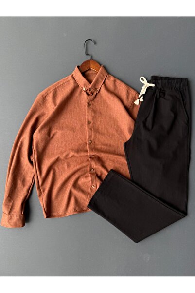 Beylerce Πουκάμισο Sofia από λινό + Παντελόνι από ακατέργαστο λινό, Σετ 2 τεμ...