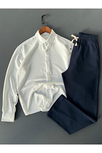 Beylerce Πουκάμισο Sofia από λινό + Παντελόνι από ακατέργαστο λινό, Σετ 2 τεμ...