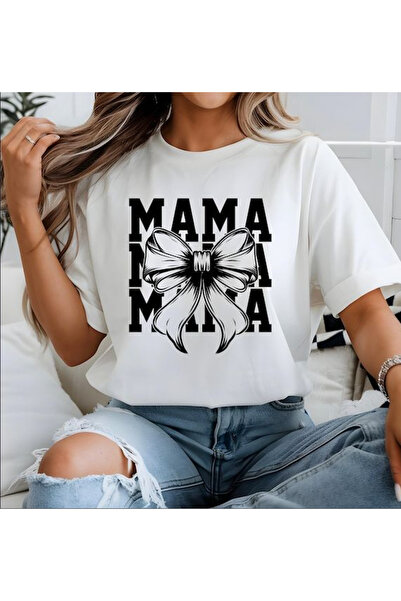 Joetsu Γυναικείο μπλουζάκι με στάμπα MAMA - Λαιμόκοψη ποδηλάτου