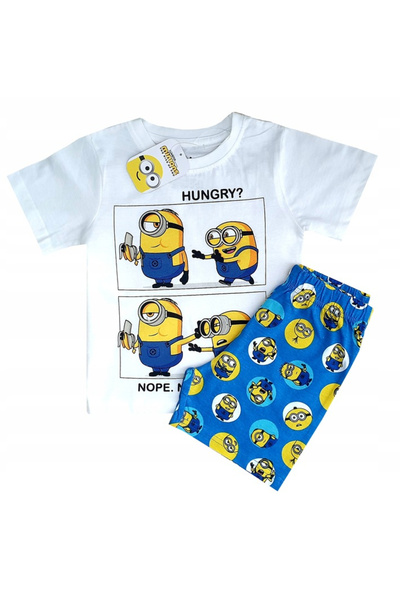 Minions Καλοκαιρινές πυτζάμες με κοντά μανίκια, βαμβακερές.