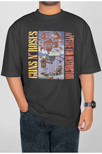 buzagi tasarım ürünleri Roxette Digital Print Oversize Unisex T-Shirt