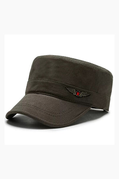 Giraffe Kızıl Yıldız Army Kamuflaj Kastro Şapka Unisex Erkek/Kadın (Arkası Ay...