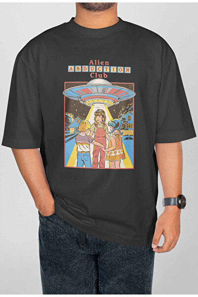 buzagi tasarım ürünleri Alien Digital Print Oversize Unisex T-Shirt